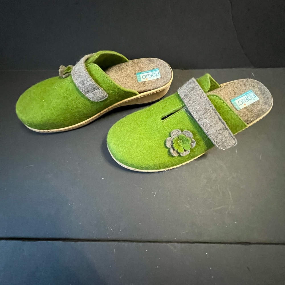 Fidelio Green and Gray Women's Mules